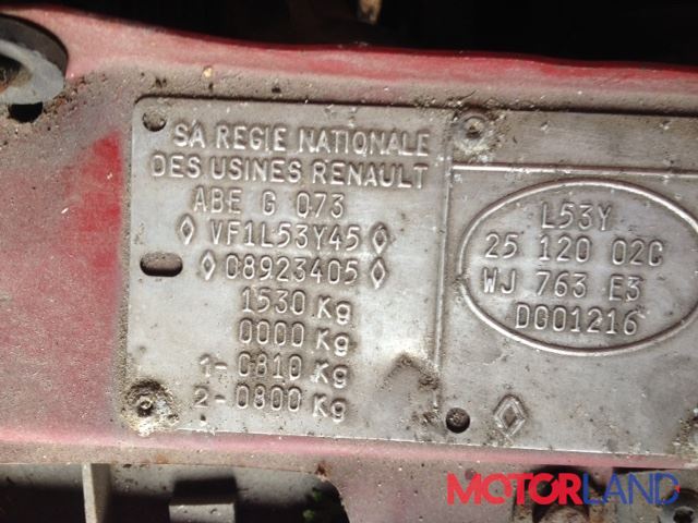 Где находится номер кузова рено Недавно поступивший автомобиль Renault 19 - разборочный номер v1818