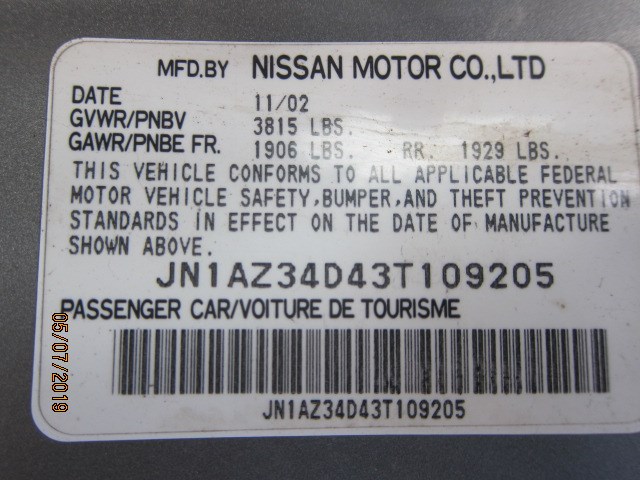 28556CD000 Блок управления подушками безопасности Nissan 350Z 2002-2009 2002