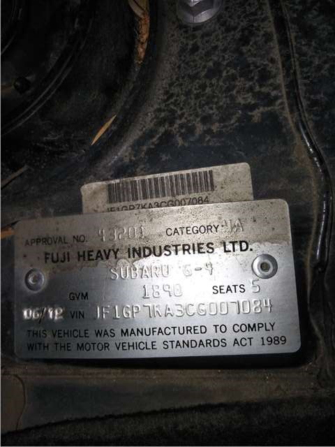 Заглушка (решетка) бампера правая Subaru Impreza 2011-2016 2012