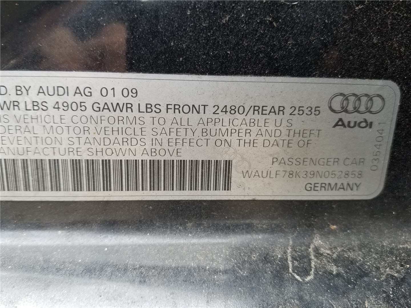 8K0615601B Диск тормозной зад. Audi A4 (B8) 2007-2011 2009