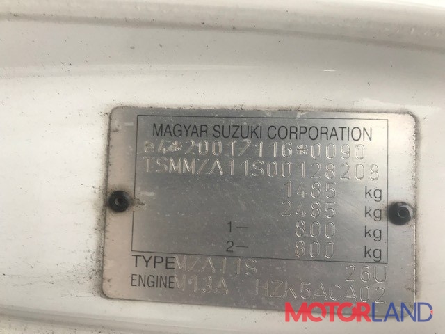 Номер кузова Suzuki Swift 2009