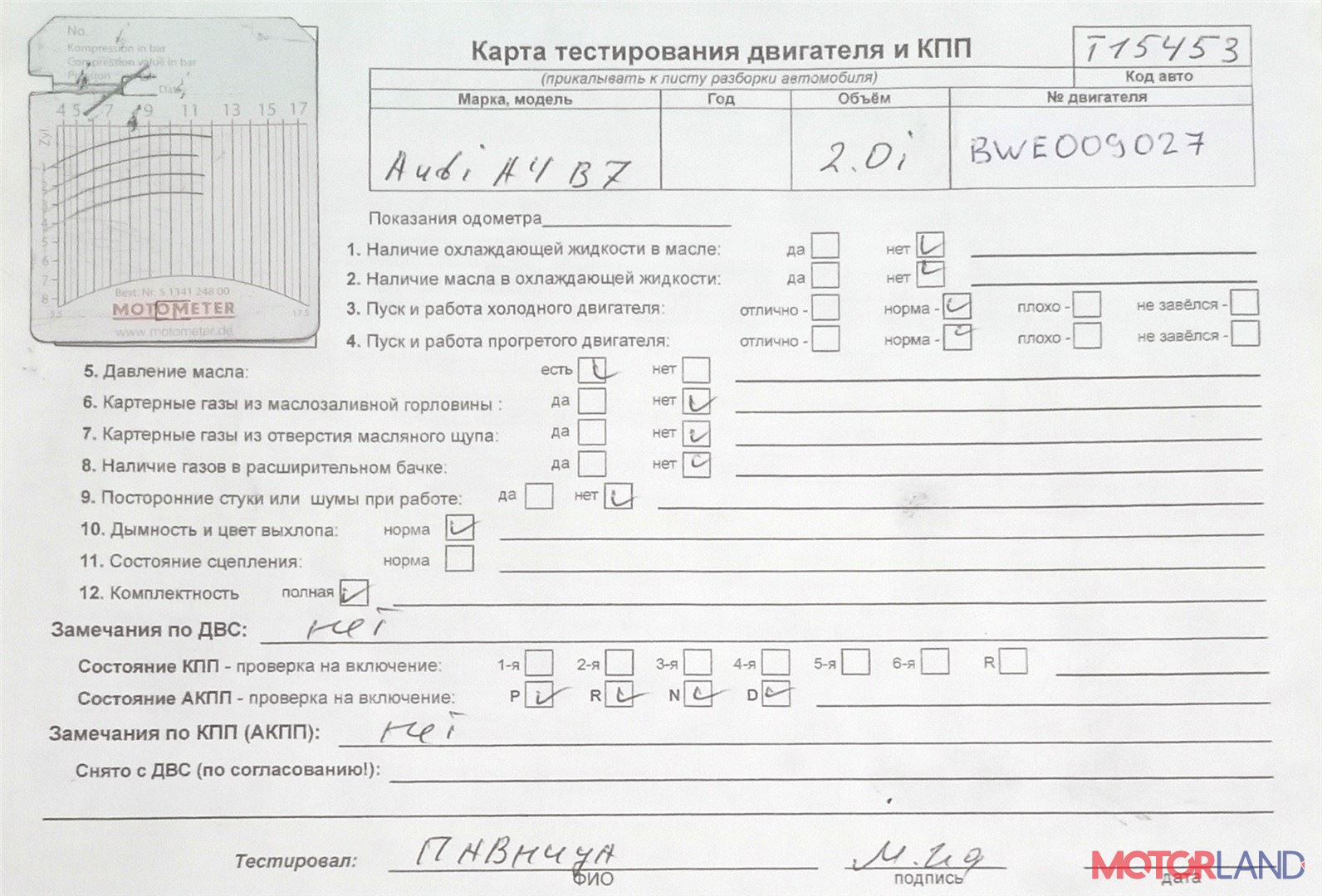 Недавно поступивший автомобиль Audi A4 (B7) 2005-2007 - разборочный номер  t15453