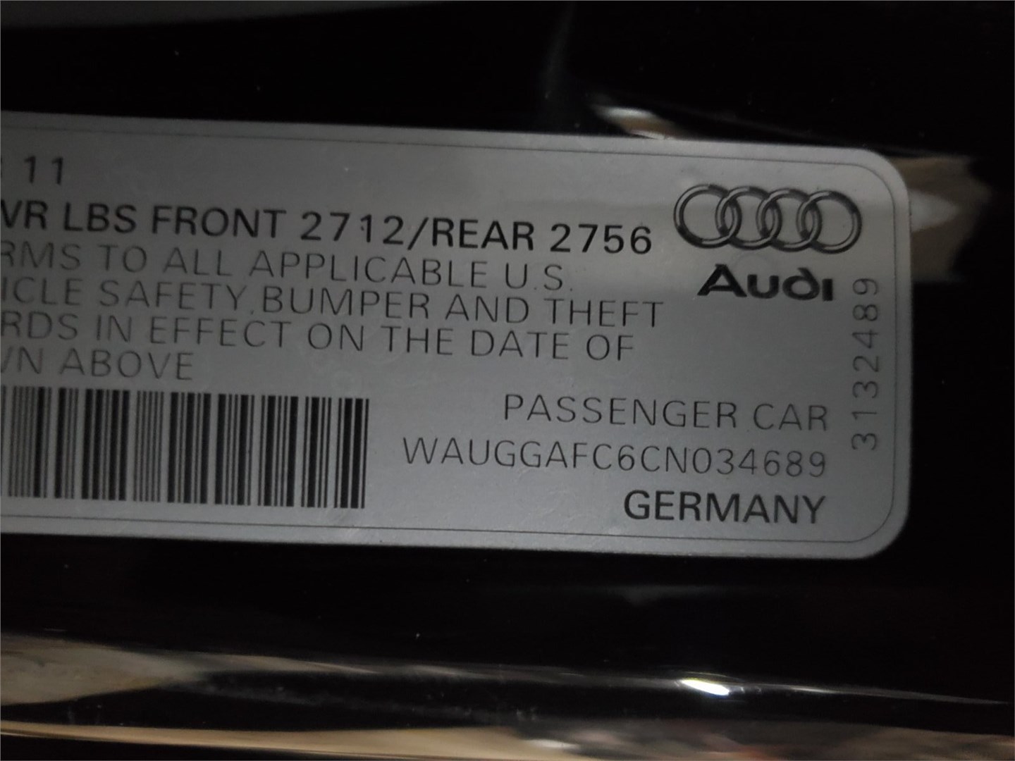 8R0501203C Полуось (приводной вал, шрус) Audi A6 (C7) 2011-2014 2012