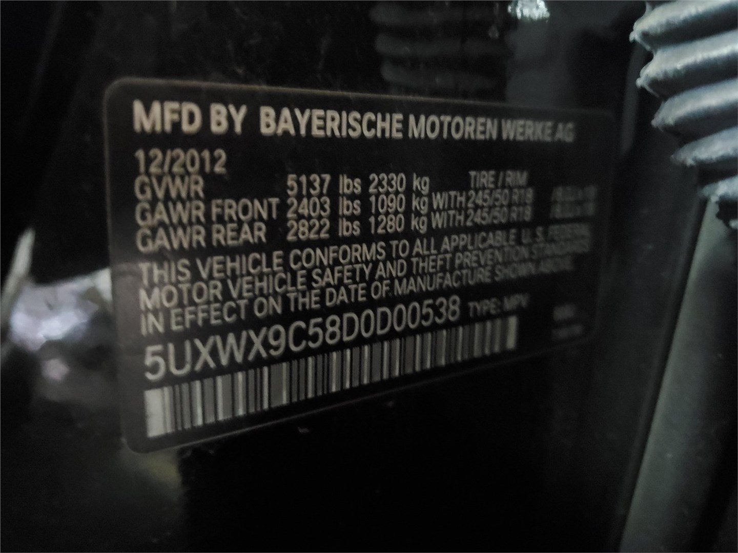 41517355804 Дверь боковая перед. правая BMW X3 F25 2010-2014 2013