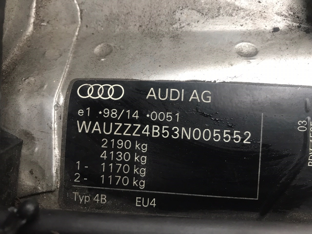 4B0853580 Накладка на порог правая Audi A6 (C5) 1997-2004 2003