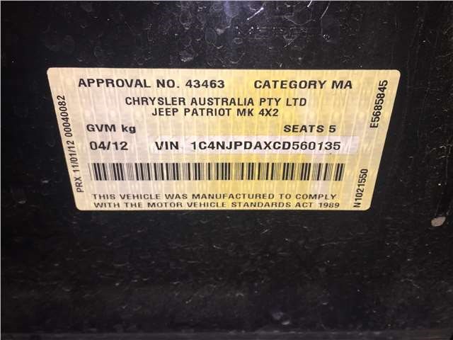 5105515AA Диск тормозной зад. Jeep Patriot 2010- 2012