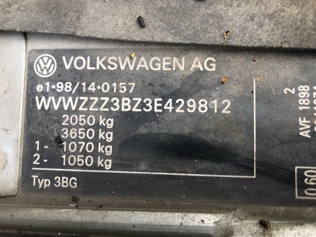 3B0837207F Ручка двери наружная зад. левая Volkswagen Passat 5 2000-2005 2003