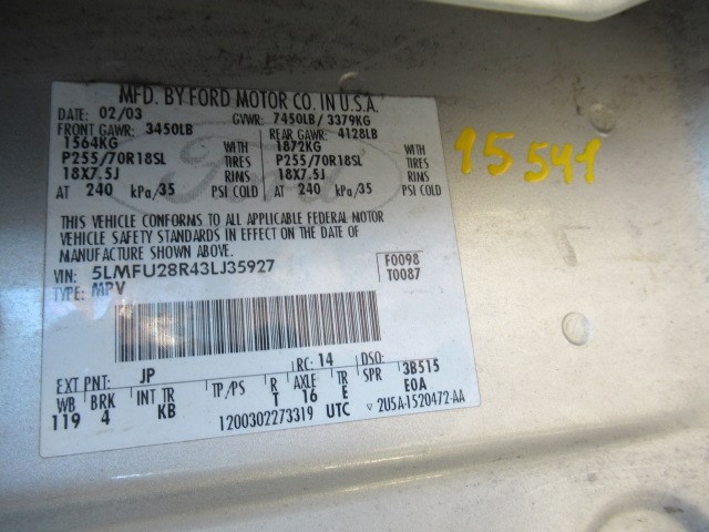 2L148B359BA Кронштейн радиатора перед. левая Lincoln Navigator 2002-2006 2003