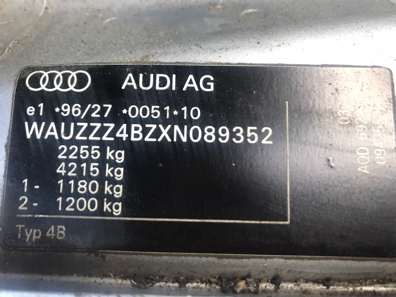 0280750030 Заслонка дроссельная Audi A6 (C5) 1997-2004 1999
