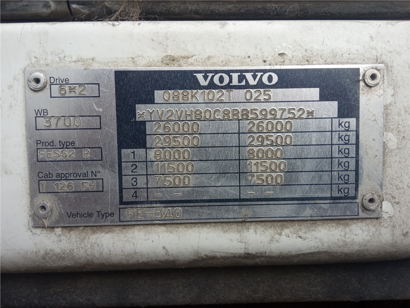 0260001040 Блок управления подвеской Volvo FE 2011