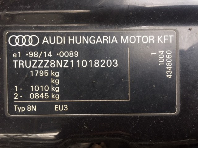 8n0823359 Амортизатор капота Audi TT 1998-2006 2000