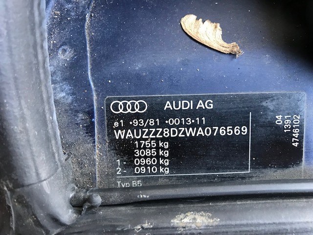 8D0941301 Кнопка противотуманных фар Audi A4 (B5) 1994-2000 1997