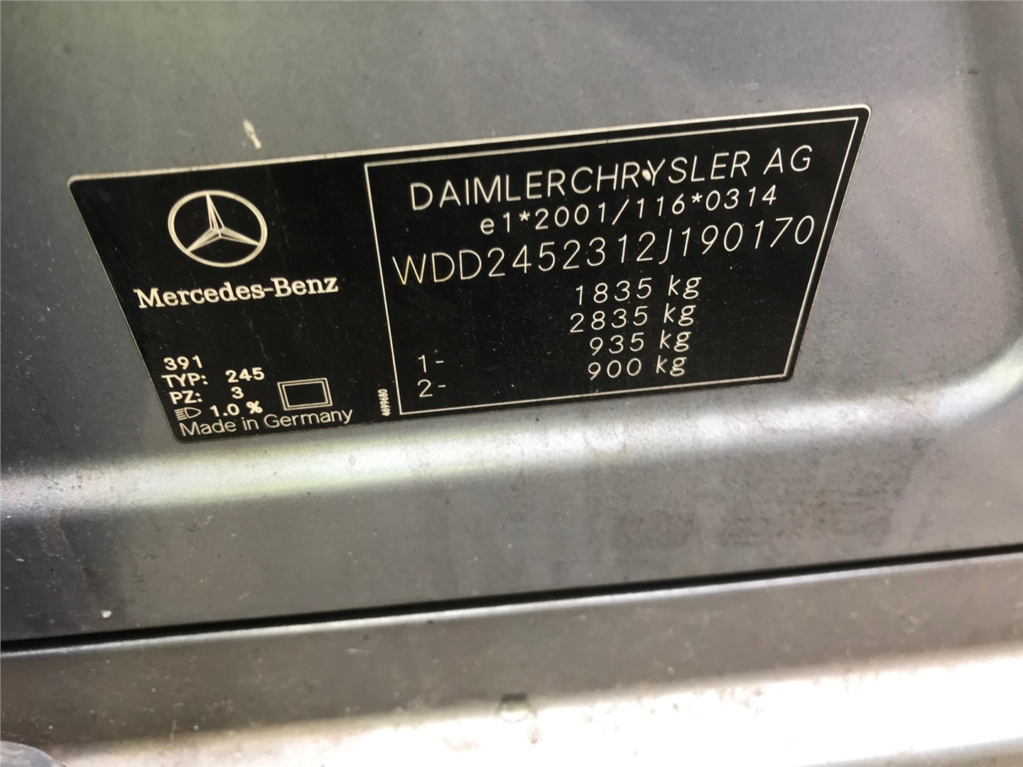 A1699800964 Амортизатор капота Mercedes B W245 2005-2012 2006