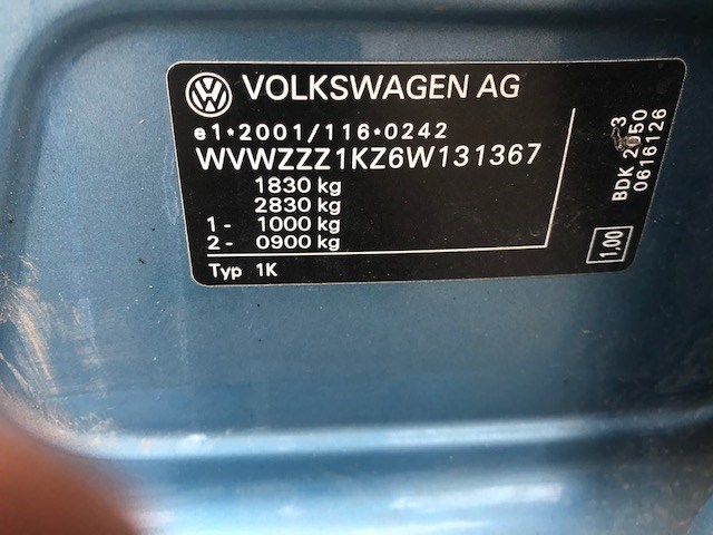 1K0880204H Подушка безопасности переднего пассажира Volkswagen Golf 5 2003-2009 2006