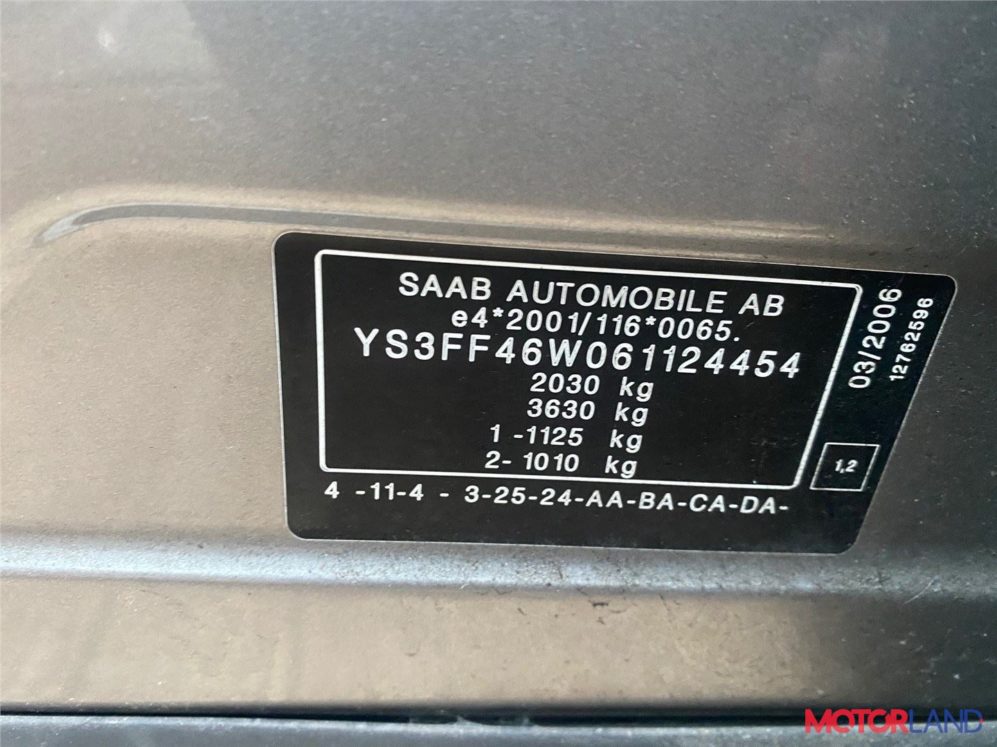 Saab 9-3 2002-2007, разборочный номер T25344 #6