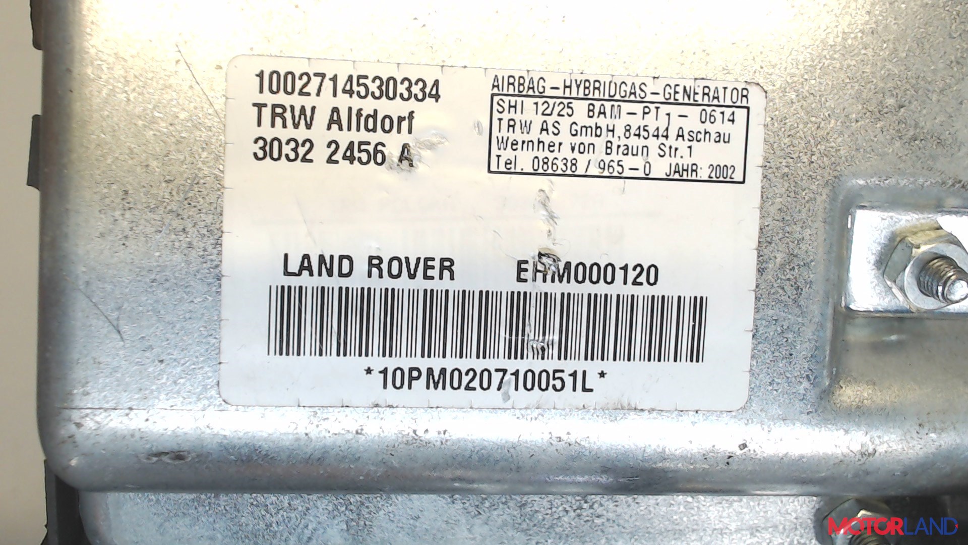 Подушка безопасности боковая (в дверь) Land Rover Range Rover 3 (LM) 2002-2012 3 л. 2002 M57D30 б/у #3