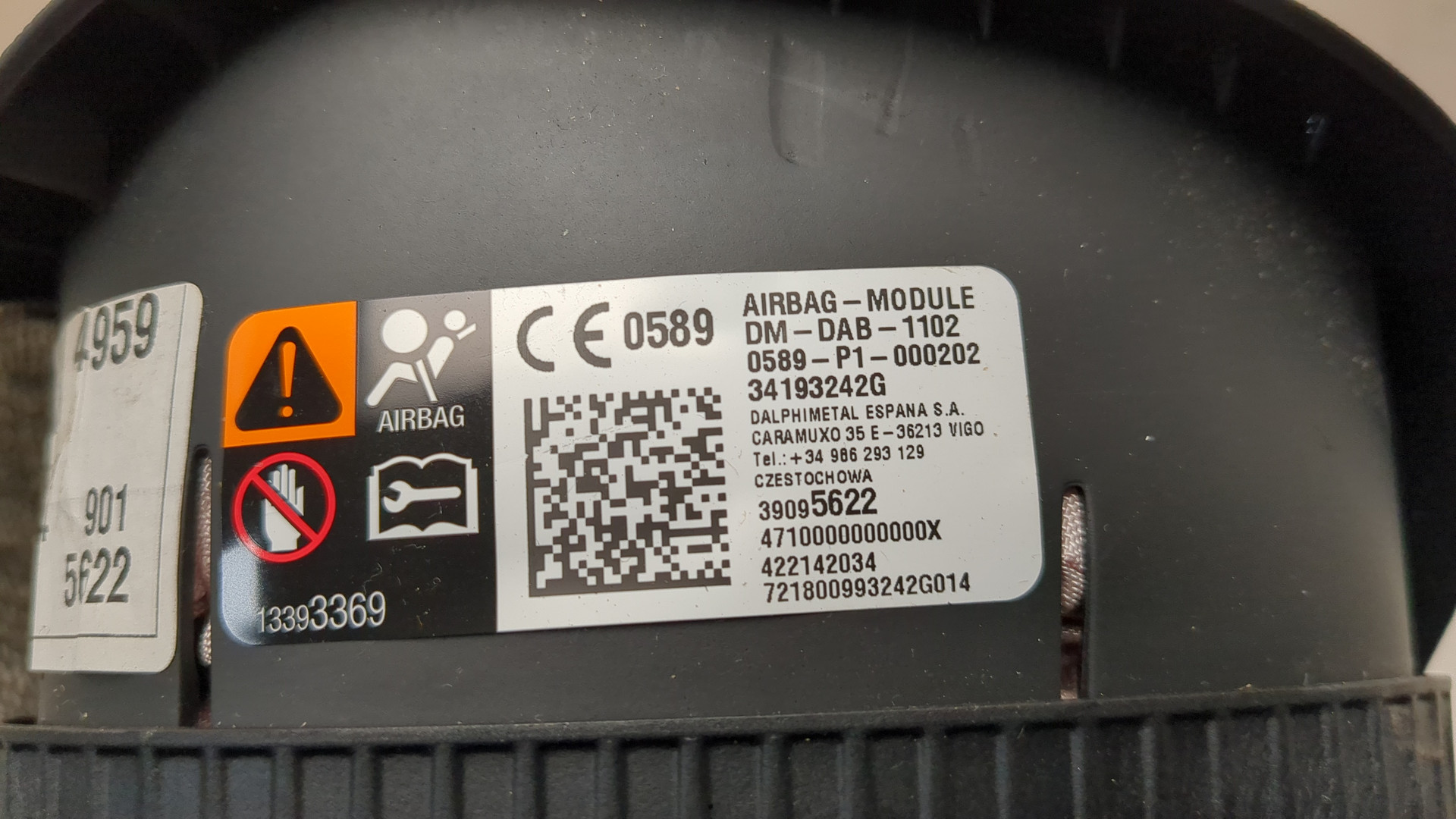 Подушка безопасности в рулевое колесо