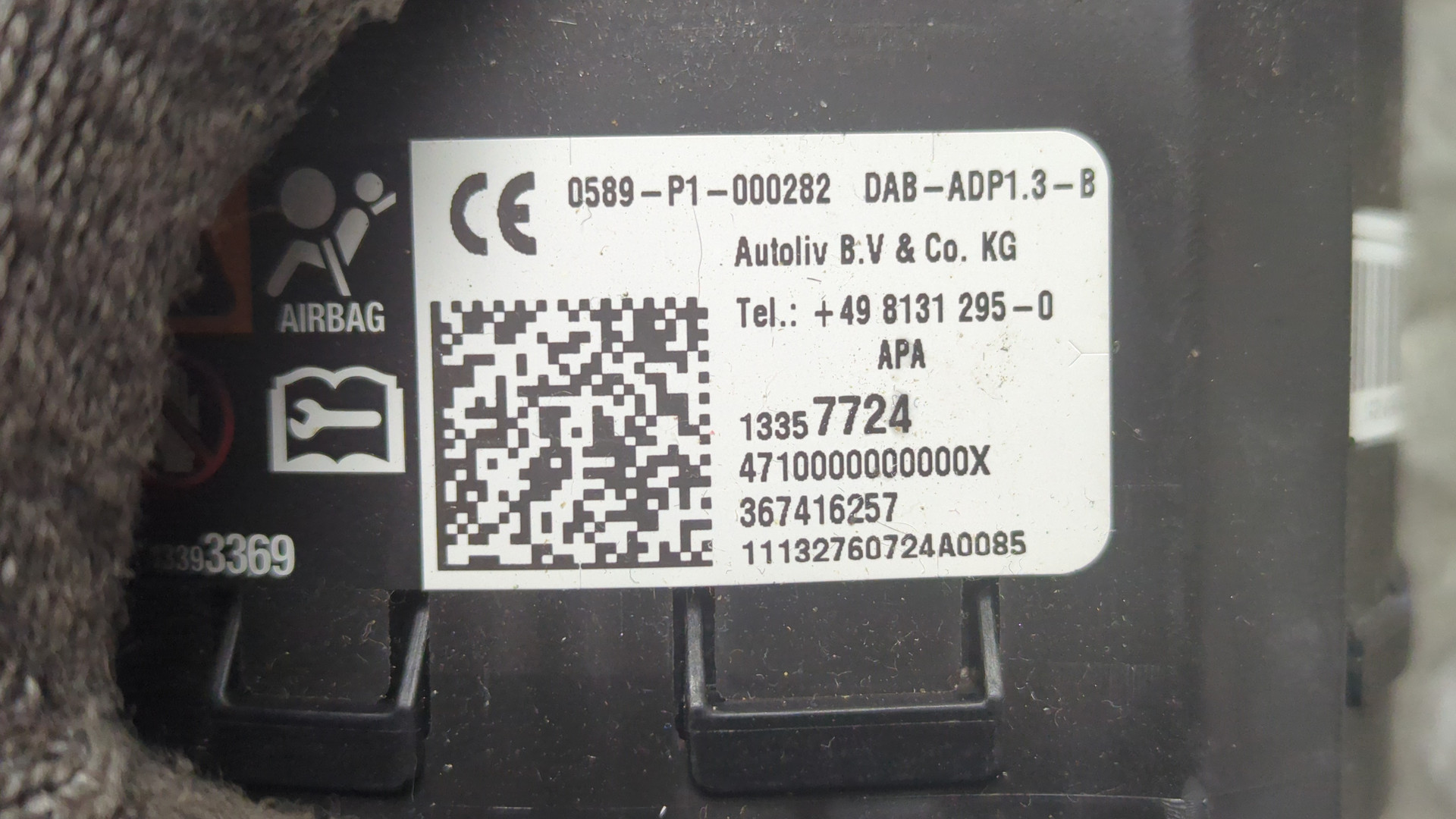 Подушка безопасности в рулевое колесо