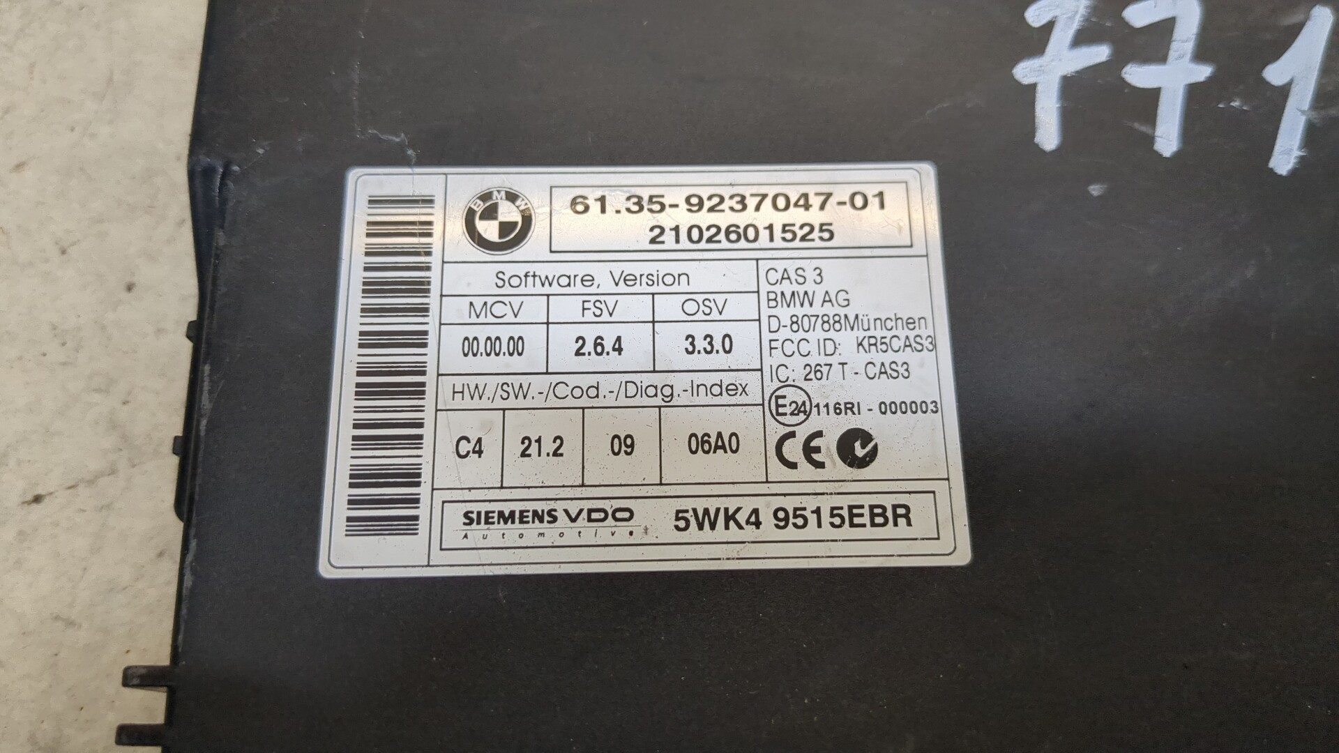 61359237047 Блок управления CAS BMW 1 E87 2004-2011 2010 купить бу по цене  2798 руб. Z32835745 - iZAP24